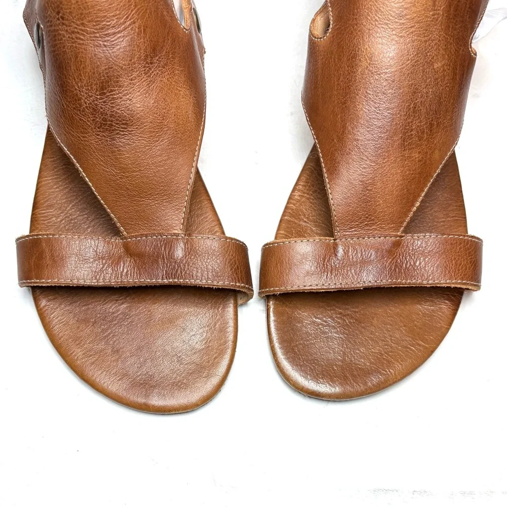 Bed | Stu Soto Tan Leather Sandals | 11 - Picture 6 of 13